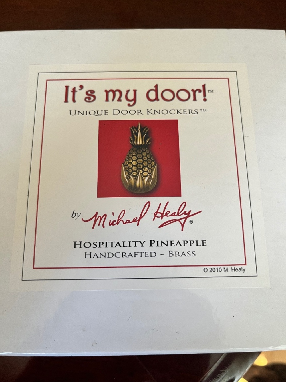 NIB - Michael Healy Hospitality Pineapple Solid Brass Door Knocker